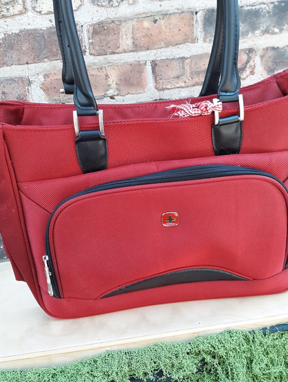 Swiss gear Large Red Canvas Laptop Bag Brief Case Tote Bag